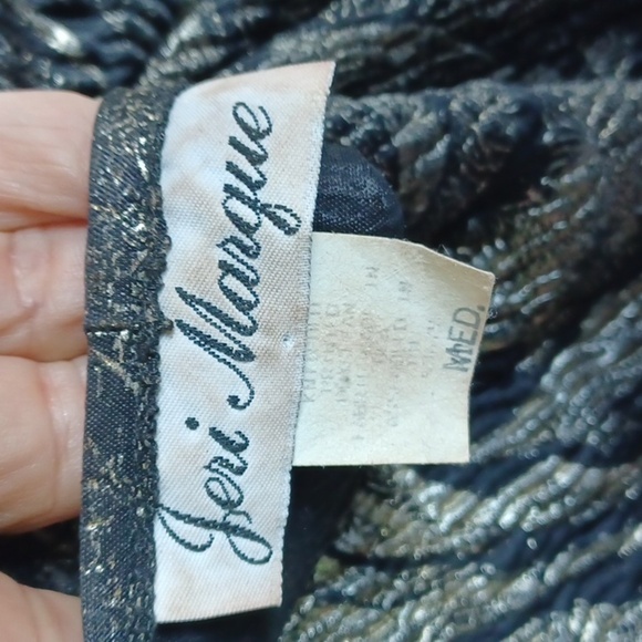 Vintage Jeri Marque Foil Blouse 80s Retro Polyester Knit Foil - Picture 5 of 6